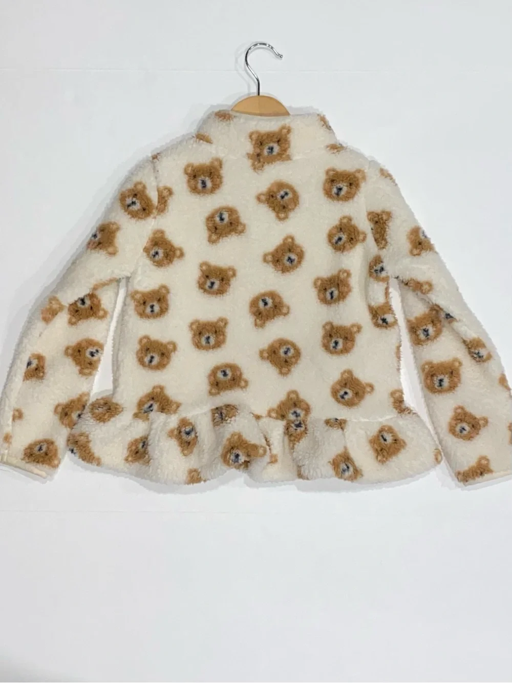 Gymboree Girls ‘Little Essentials’ Cream Bear Sherpa Half-Zip Pullover Size 6